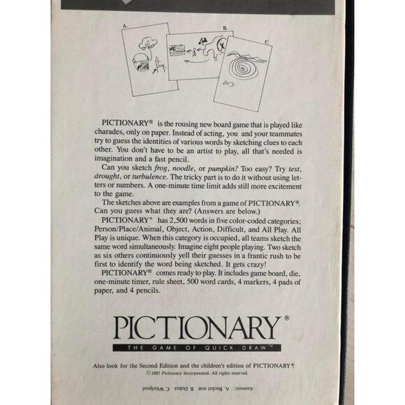 Vintage Pictionary Game 80's - Picture 6 of 6